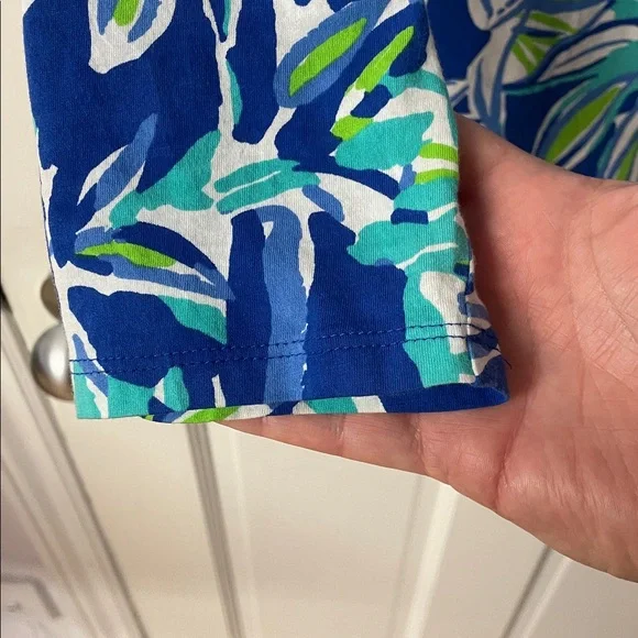 Lilly Pulitzer Palmetto Bamboo Pima Cotton 3/4 sleeve V neck top women’s size M - Picture 4 of 14